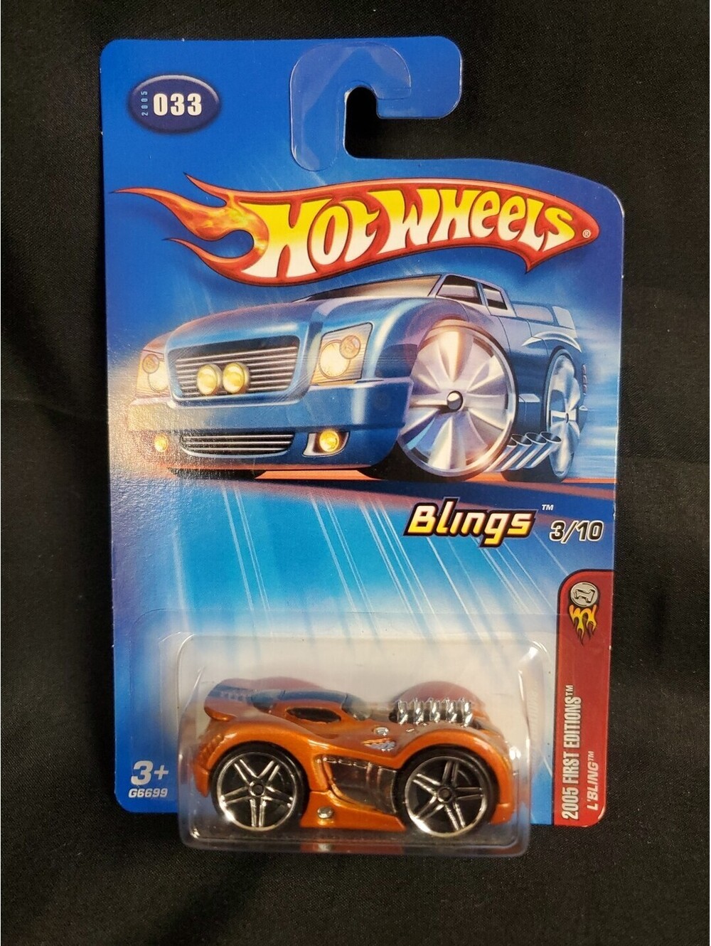 Hot Wheels 2004 First Editions, Blings 3/10 #033, L'Bling Orange G6699 NEW